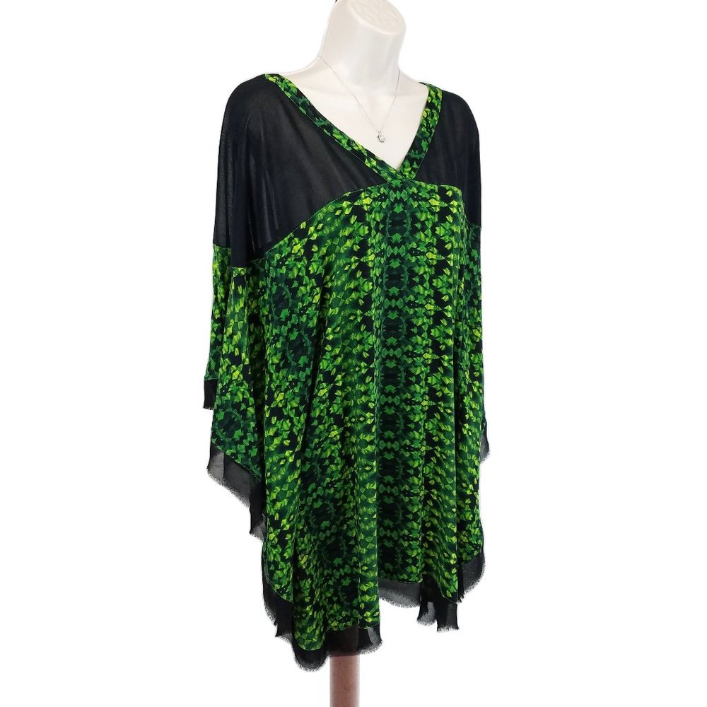 ViX swim cover caftan style green black M